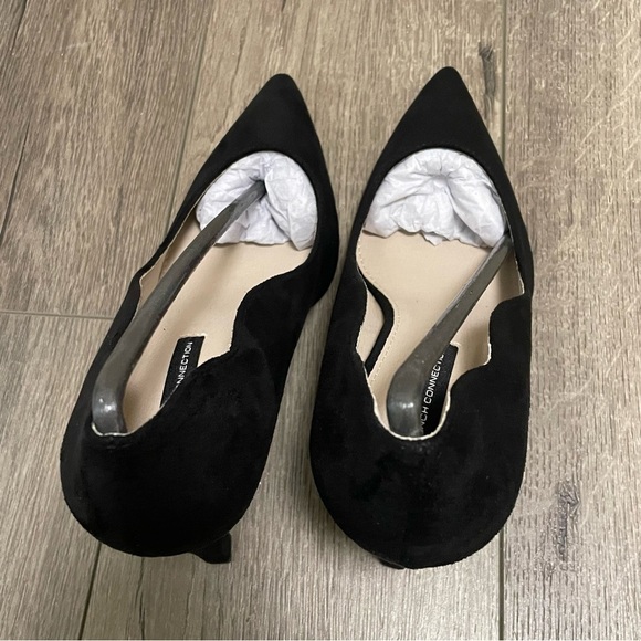 French Connection Scallop Women's Pumps Pointed Toe Heels Black Suede Sz 10 NEW - Picture 9 of 9
